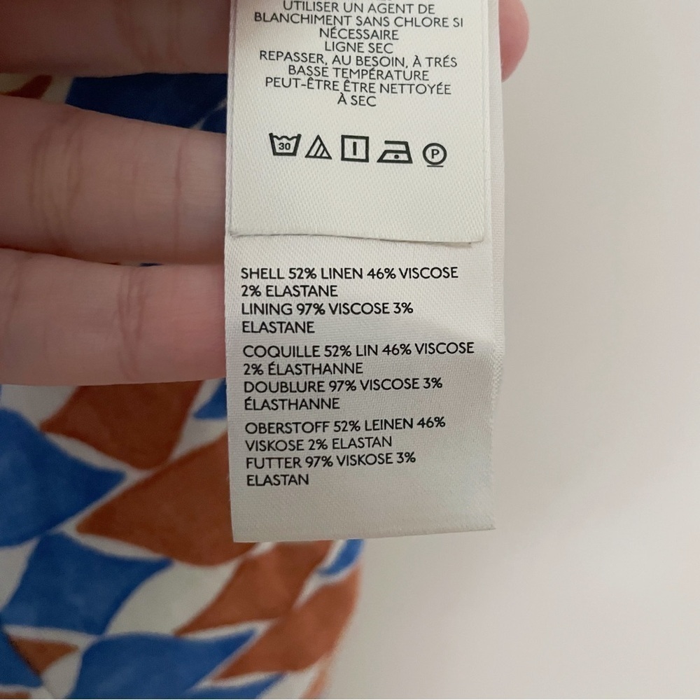 ❤️ NWT The Ophelia Sleeveless Linen Slim Mini Dress by Maeve Blue Floral Wave 12 - Picture 8 of 9